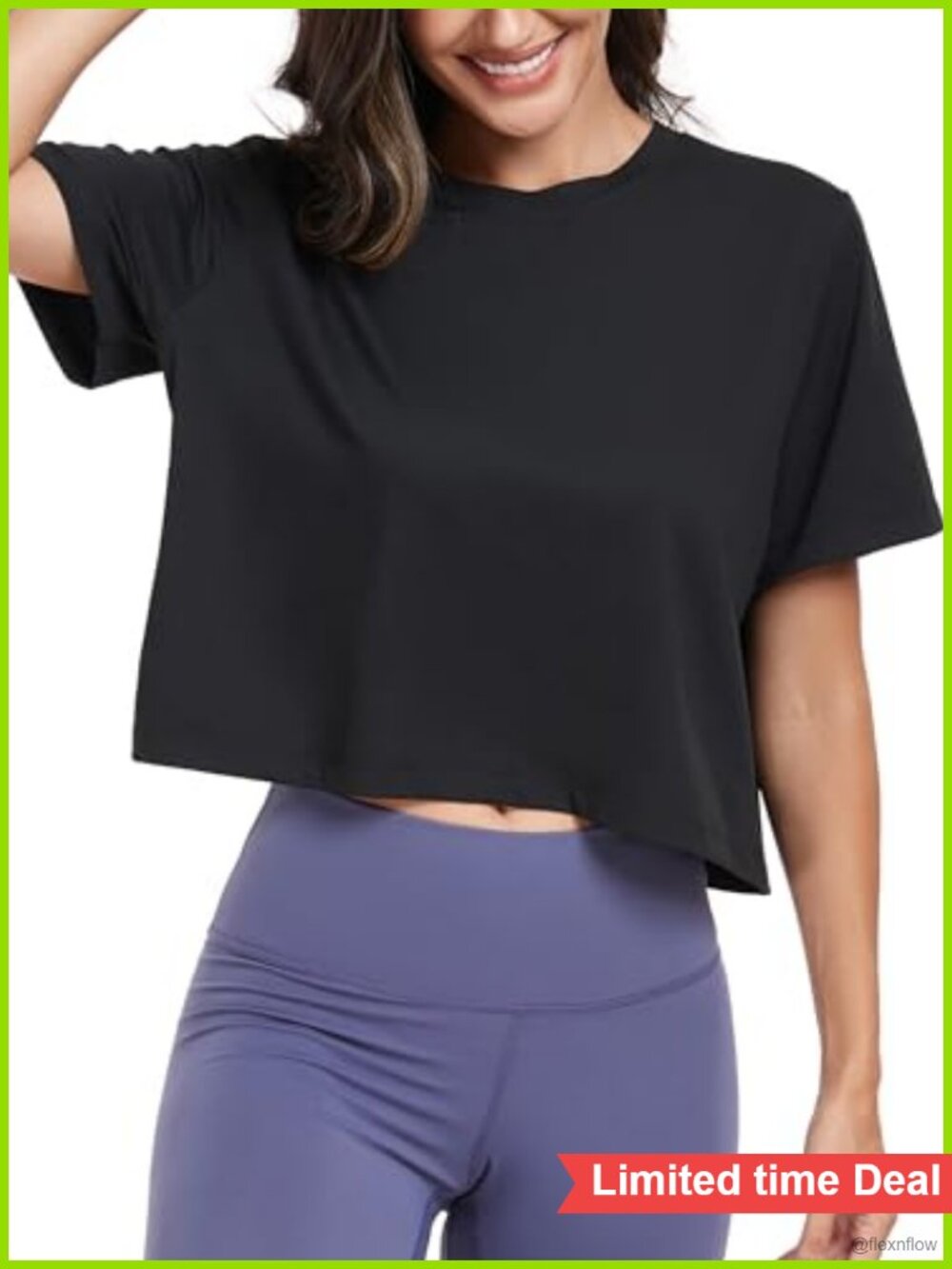 Women's Loose Fit Workout Crop Top UPF 50+ Athletic Yoga Tee